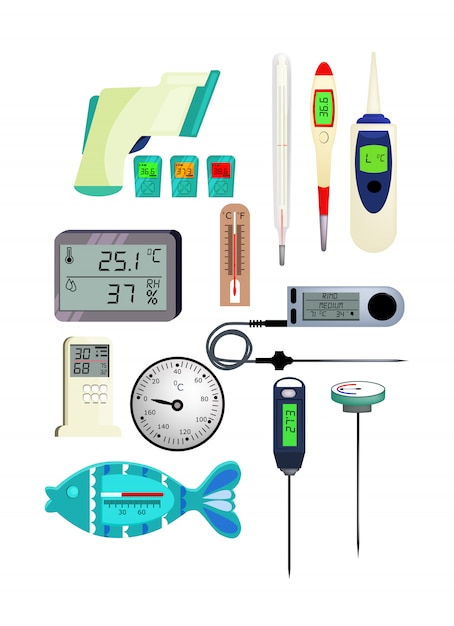 温度計のアイコンを設定 無料のベクター