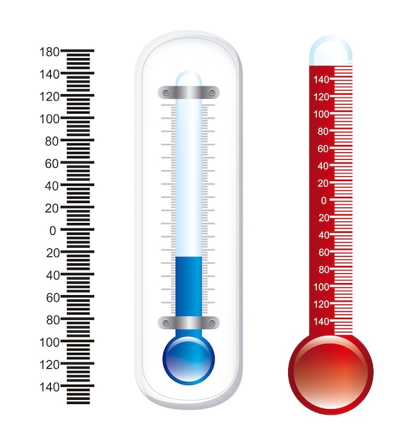 Premium Vector | Thermometer with numbers over white background vector