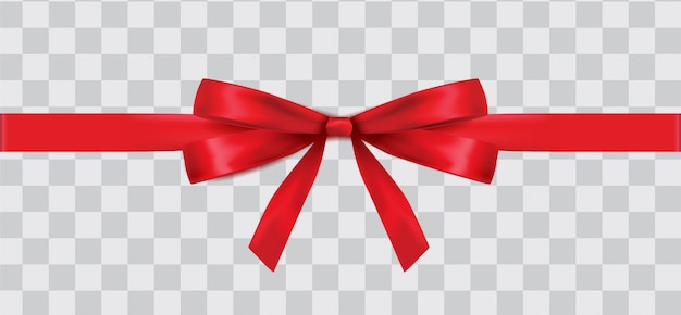 Premium Vector | Thin red ribbon with bow