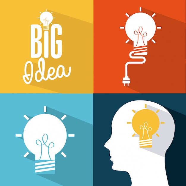 Think design over colors background vector illustration Premium Vector