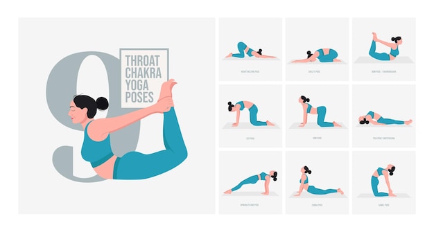 Premium Vector | Third eye chakra yoga poses young woman practicing ...