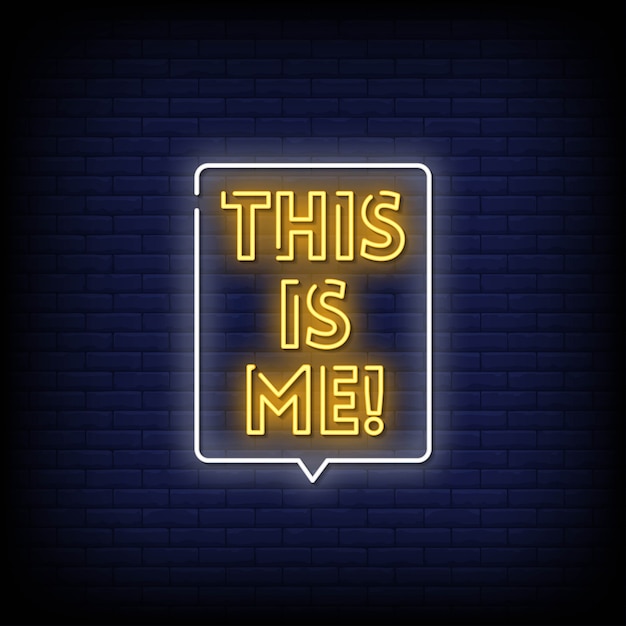 Premium Vector | This is me neon signs style text