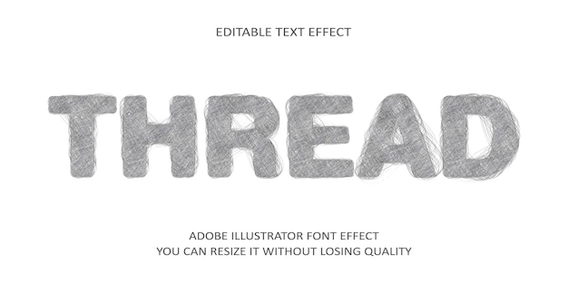 Premium Vector | Thread vector editable text effect font