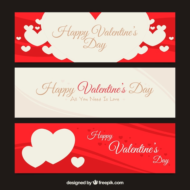 Three abstract valentine banners