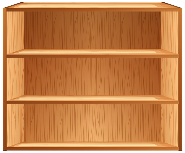 Free Vector | Three blank shelves in cartoon style isolated on white ...