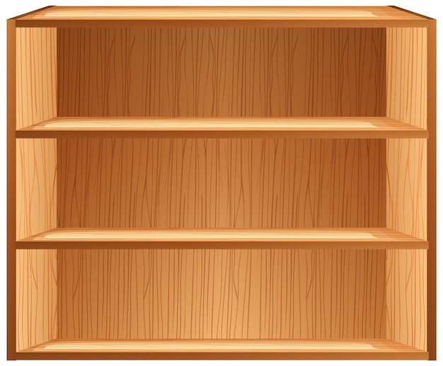 Free Vector Three Blank Shelves In Cartoon Style Isolated On White