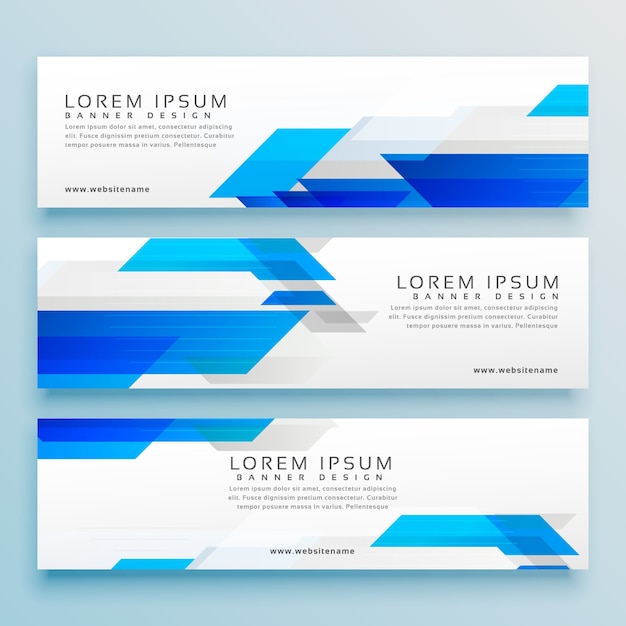 Download Free Vector | Three business style header banner design set