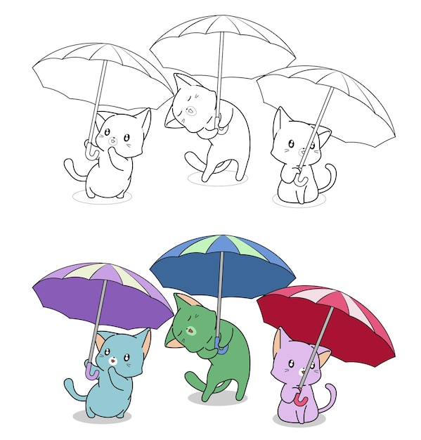 Cats With Umbrellas | Cat Art, Cat Illustration, Cats