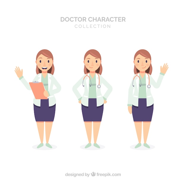 Three different female doctor characters