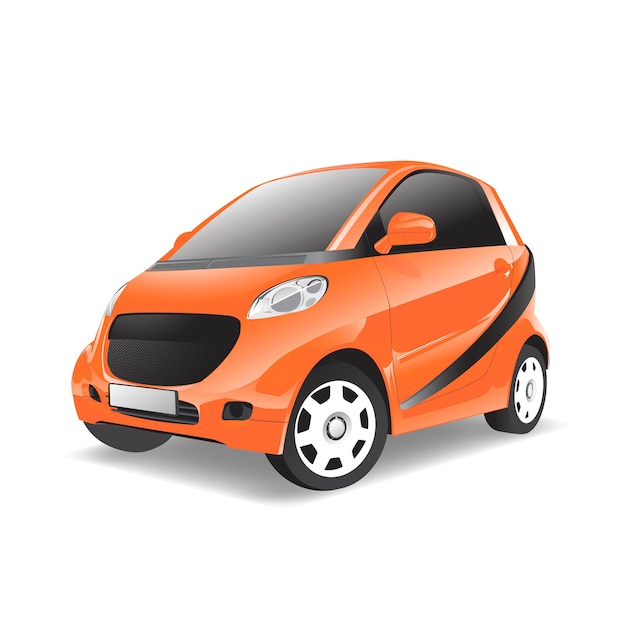 Premium Vector | Three dimensional image of orange car isolated on ...