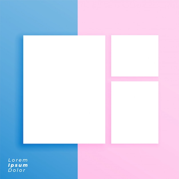 Three Empty Frames Or Card On Pastel Background Vector Free Three Empty Frames Or Card On Pastel Background Free Vector