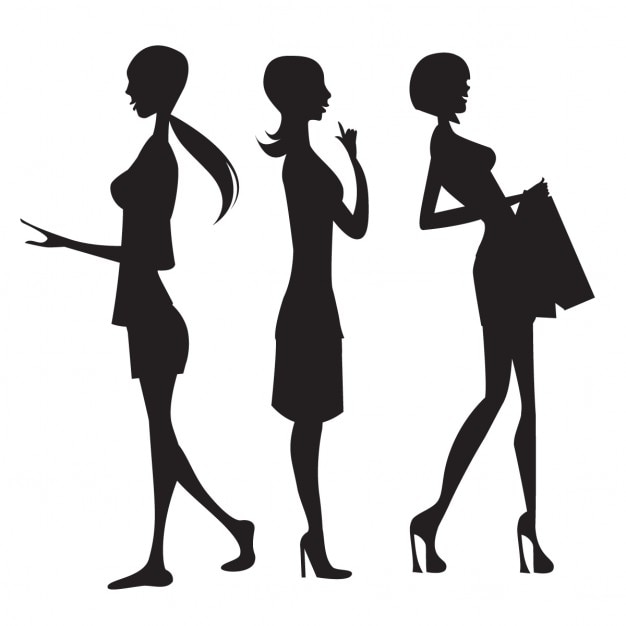 Three fashion  silhouettes  Vector Free Download