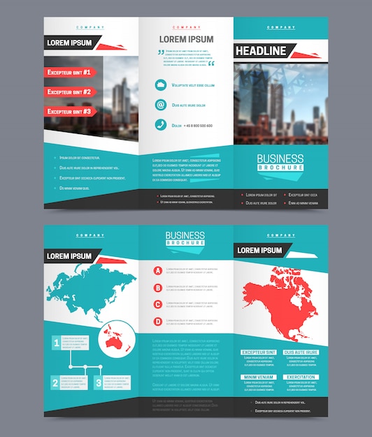 Free Vector Three Fold Flyer Template Universal Business Report Design