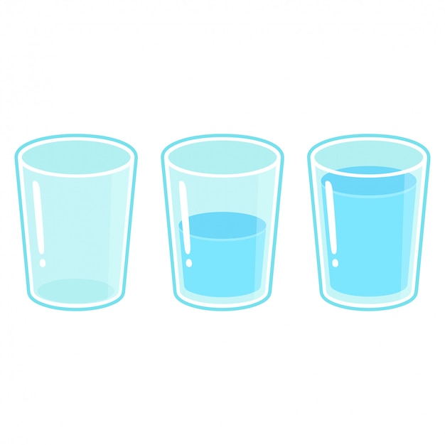 Three Glasses Of Water Set Premium Vector 5556