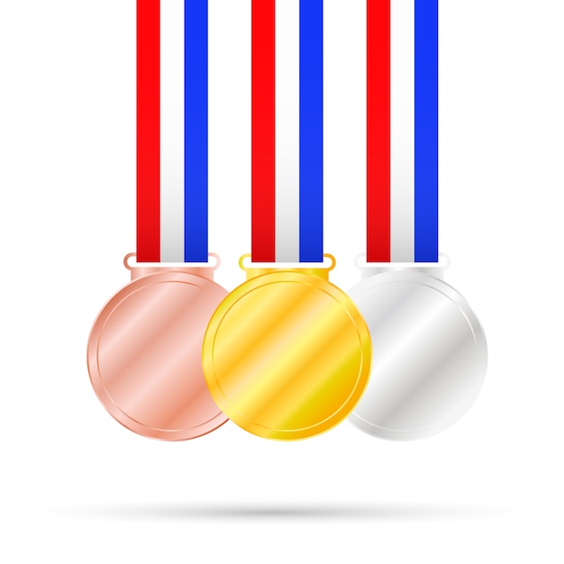 Premium Vector Three Medals On White