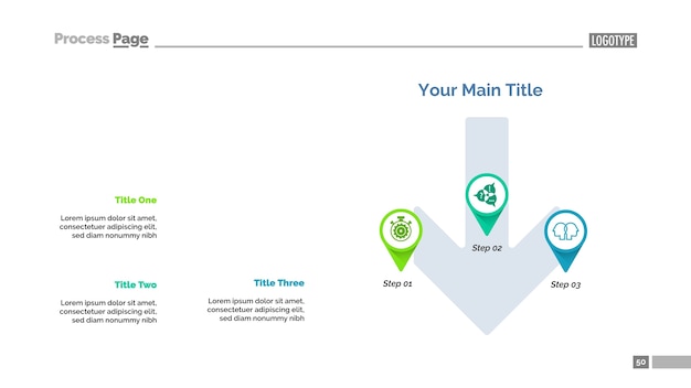 Premium Vector Three Pointers Strategy Slide Template 0963