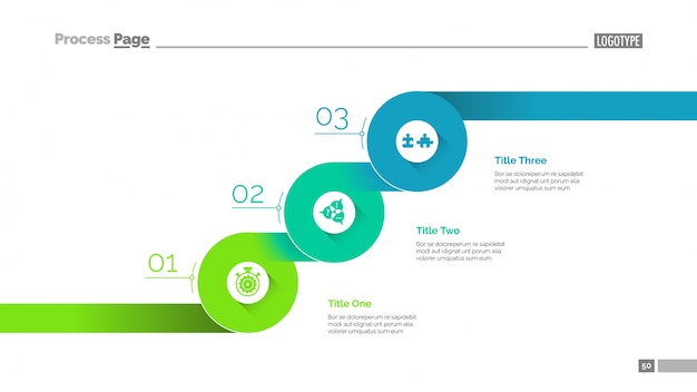 Free Vector | Three progressive steps slide template