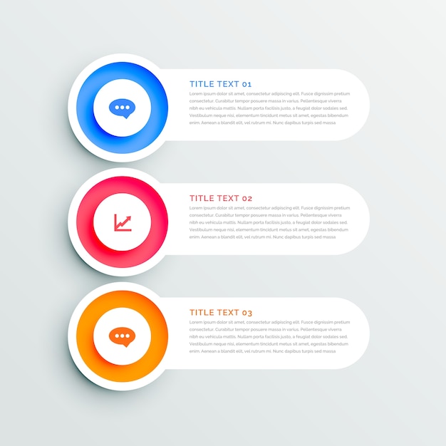 Three Rounded Style Infographic Banners Vector Free Download