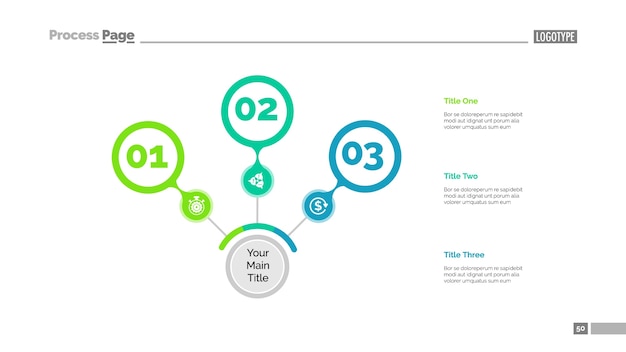 Free Vector | Three steps strategy slide template