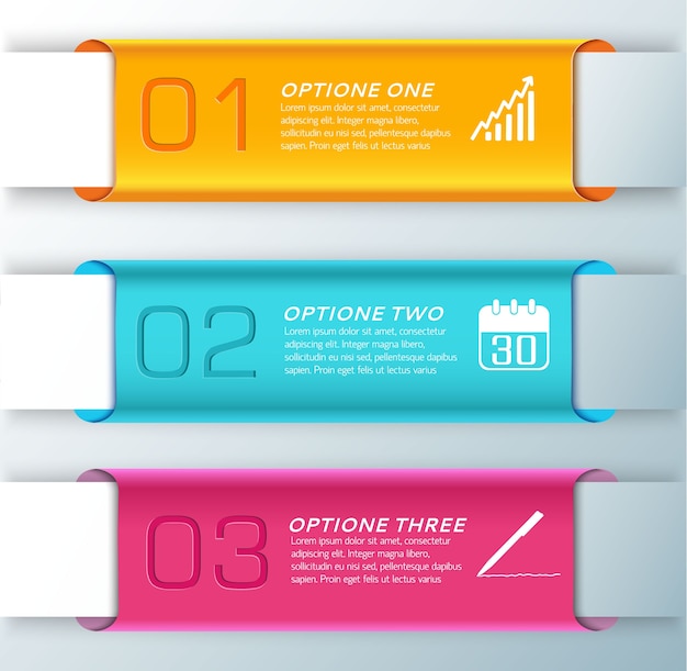 Free Vector | Three stylish horizontal orange light blue and orange