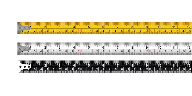 Three tape measure isolated over white background vector Premium Vector