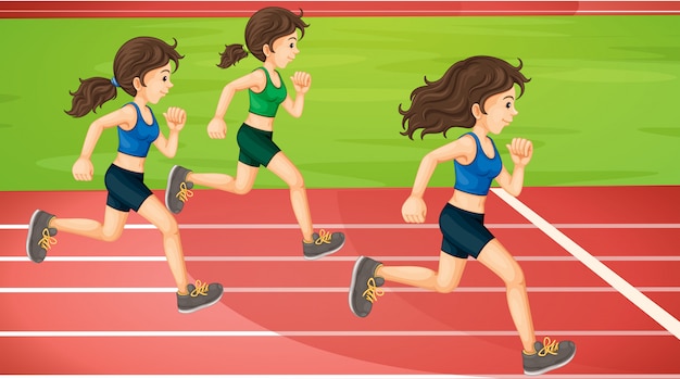 women running track