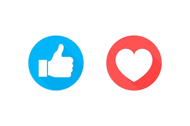 Premium Vector Thumbs Up And Heart Icon On A White Background Modern