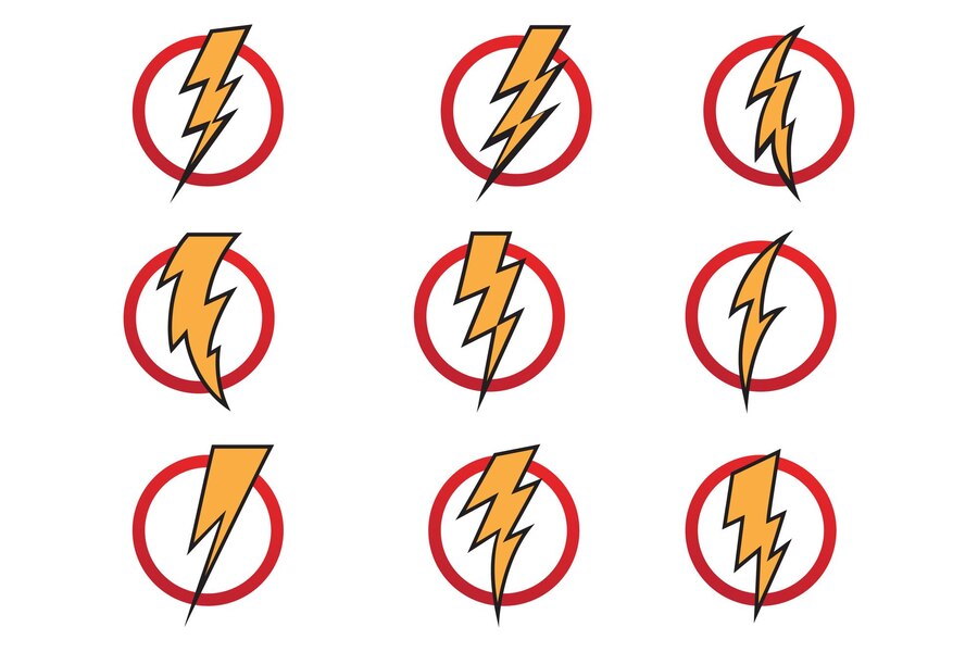 Premium Vector | Thunderbolt logo and symbol set