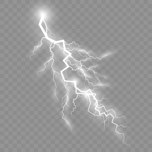 雷雨と雷 雷と照明の効果 ジッパーのセット 自然の力や魔法のシンボル 光と輝き 抽象 電気と爆発 ベクトルイラスト Eps 10 プレミアムベクター