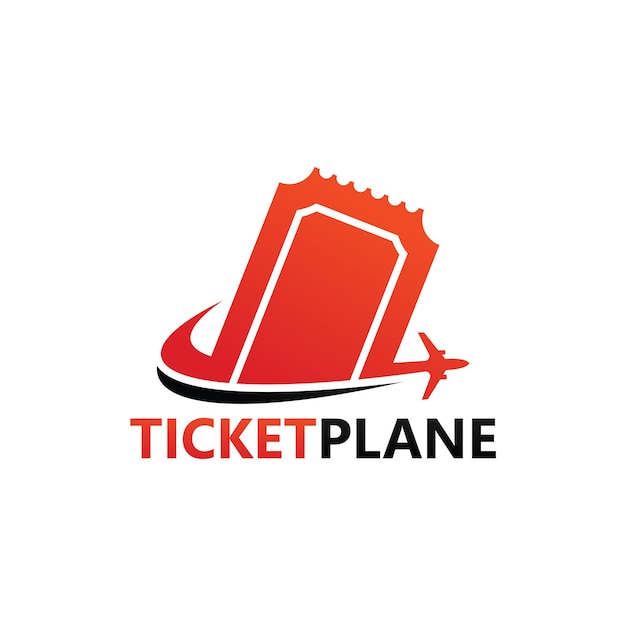 Premium Vector | Ticket plane travel logo template design