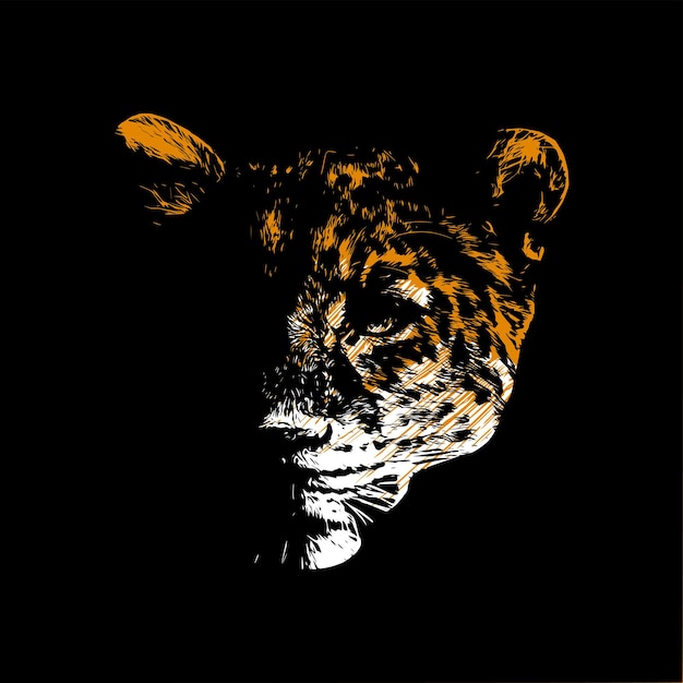 Premium Vector | Tiger conceptual artwork on a black background