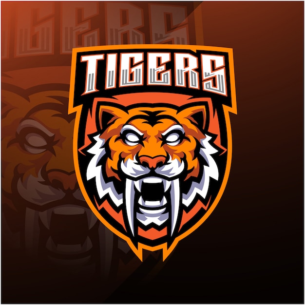 Tiger Head Esport Mascot Logo Vector 