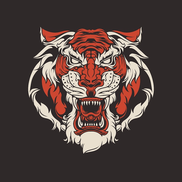 Tiger head illustration | Premium Vector