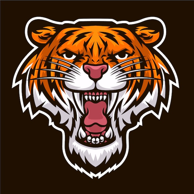 Premium Vector | Tiger head roar