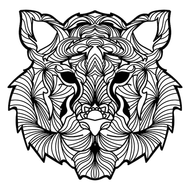 Premium Vector | Tiger mandala vector illustration