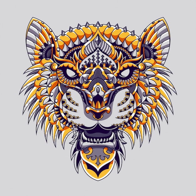 Download Premium Vector | Tiger mandala zentangle illustration and ...