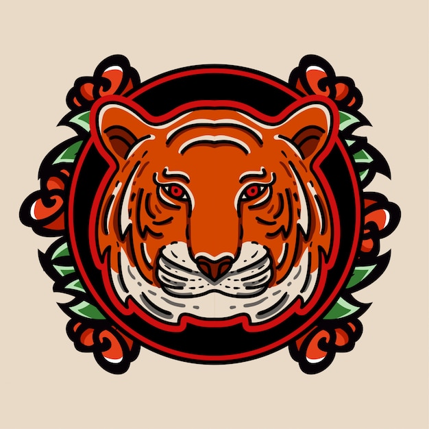 Download Free Tiger And Rose Emblem Logo Character Tattoo Style Premium Vector Use our free logo maker to create a logo and build your brand. Put your logo on business cards, promotional products, or your website for brand visibility.