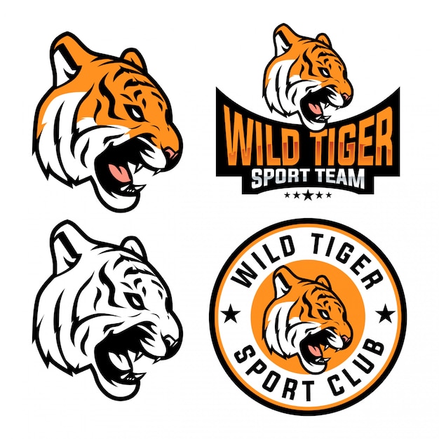 Premium Vector | Tiger sport logo set