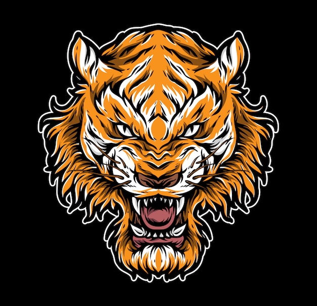 Premium Vector | Tiger tattoo vector