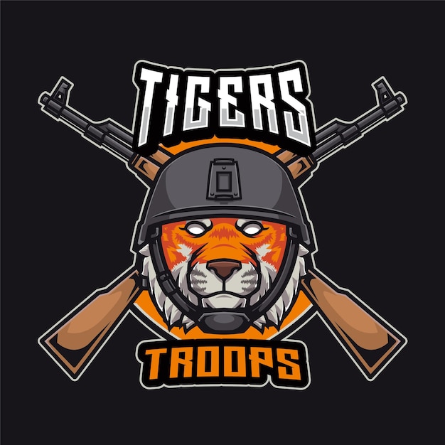 Premium Vector | Tigers troops logo