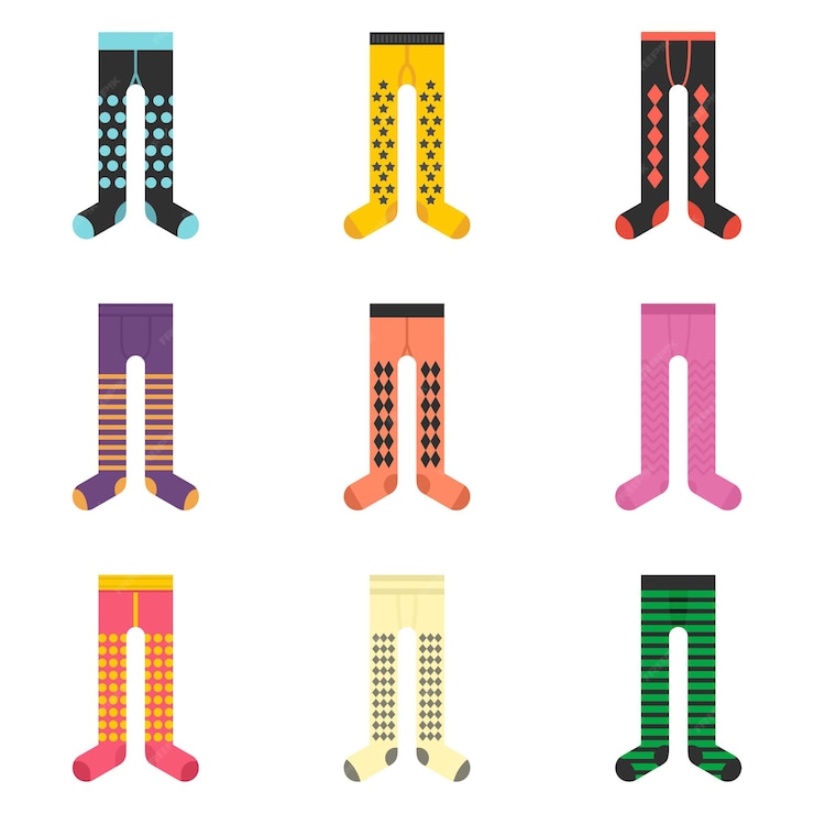 Premium Vector | Tights icons set. flat set of tights vector icons ...