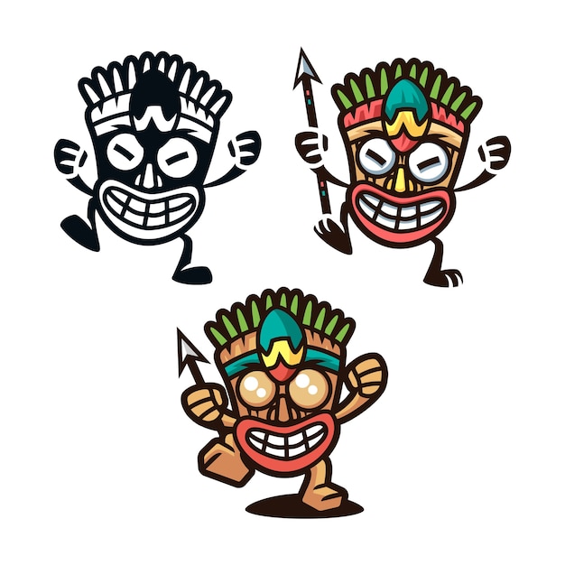 Download Tiki island | Premium Vector