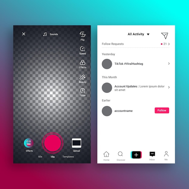 Free Vector Tiktok App Interface Set 6240