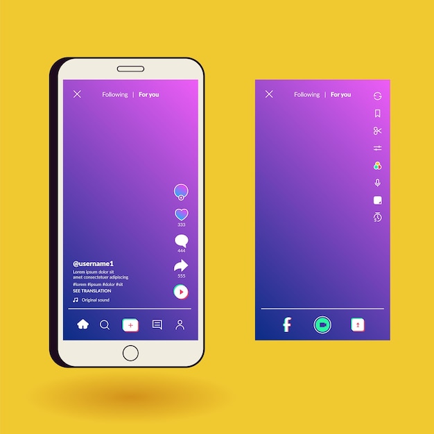 Free Vector | Tiktok interface concept