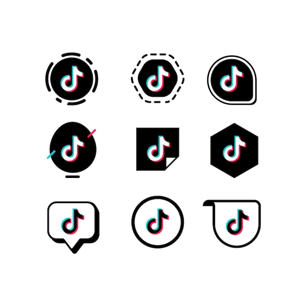 Free Vector | Tiktok logo collection