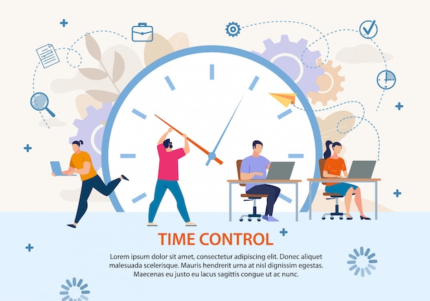 Time control project management business poster Premium Vector