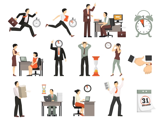 Time limited people set Free Vector