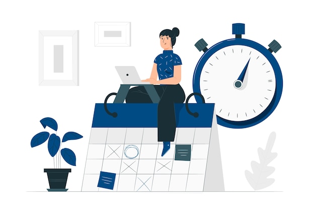 Time management concept illustration Free Vector