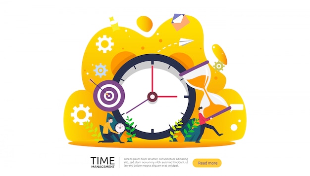 Time management and procrastination concept. planning and strategy for business banner Premium Vecto