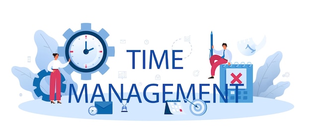 Premium Vector | Time management typographic header